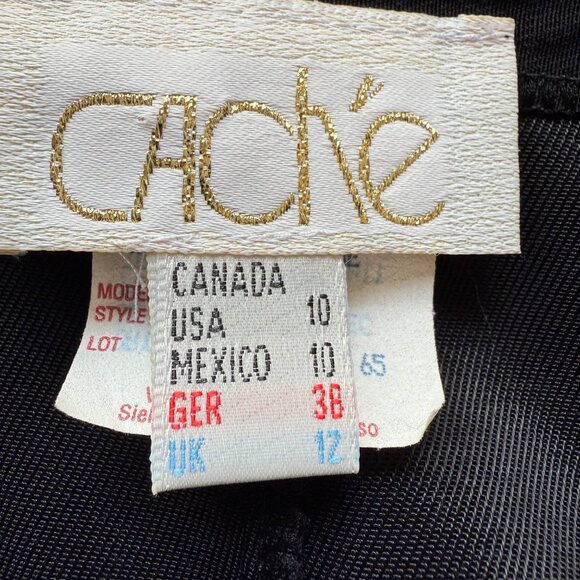 Cache Size 10 Vintage Black Button Front Sleeveless Romper w/ Gold Chain Accents - Picture 5 of 13